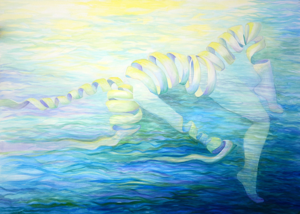 Licht unter Wasser,verkauft/sold, 100x140cm, 2014, Acryl/Canvas, Nr. 10 01